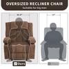 Oversized Manual Recliner Chair, Widen Overstuffed Single Sofa, 3 Positions, 2 Side Pockets and 2 Cup Holders, for Living Room - 2 of 4
