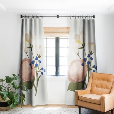 Showmemars Delicate Florals Single Panel Blackout Window Curtain - Society6