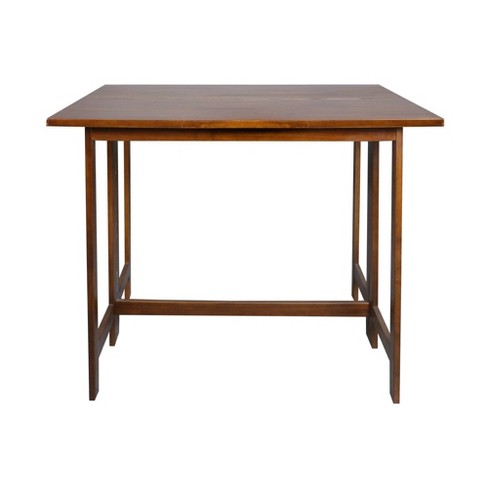 Solid Wood Folding Convertible Console and Dining Table Warm Brown - Flora Home: Hardwood, 40x30, Drop Leaf - image 1 of 4