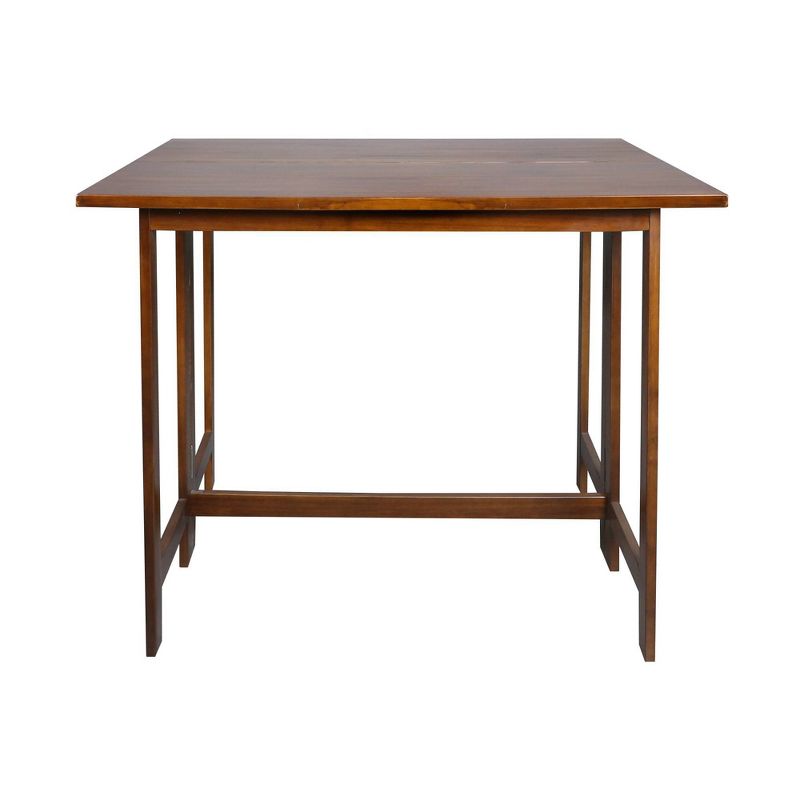 Solid Wood Folding Convertible Console and Dining Table Warm Brown - Flora Home, 1 of 11