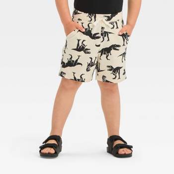  Toddler Boys' Knit Dino Pull-On Above Knee Shorts - Cat & Jack™ Beige