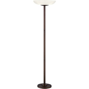 Possini Euro Design Meridian Light Blaster Modern Torchiere Floor Lamp 72" Tall Oil Rubbed Bronze LED Frosted Glass Shade for Living Room Bedroom Home - 1 of 4