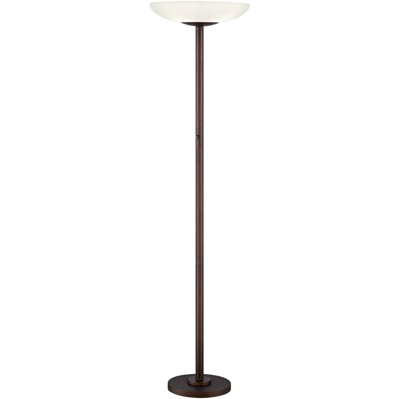 Possini Euro Design Meridian Light Blaster Modern Torchiere Floor Lamp 72" Tall Oil Rubbed Bronze LED Frosted Glass Shade for Living Room Bedroom Home, 1 of 8