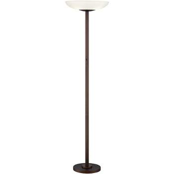 Possini Euro Design Meridian Light Blaster Modern Torchiere Floor Lamp 72" Tall Oil Rubbed Bronze LED Frosted Glass Shade for Living Room Bedroom Home