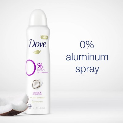 Dove 0% Aluminum Deodorant Spray Pomegranate & Lemon Verbena, 4OZ
