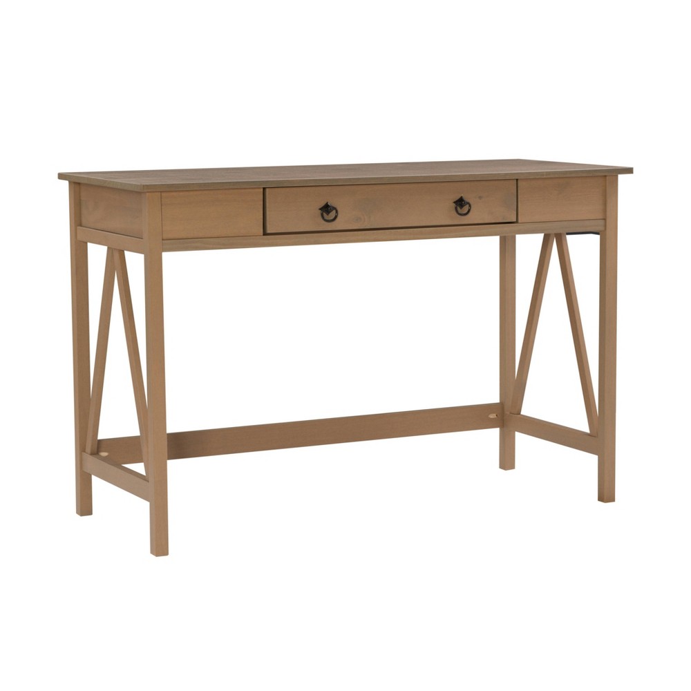 Photos - Office Desk Linon 46" Titian Transitional Writing Desk Driftwood  