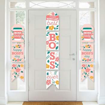 Big Dot of Happiness Female Best Boss Ever - Hanging Vertical Paper Door Banners - Women Boss's Day Wall Decoration Kit - Indoor Door Decor