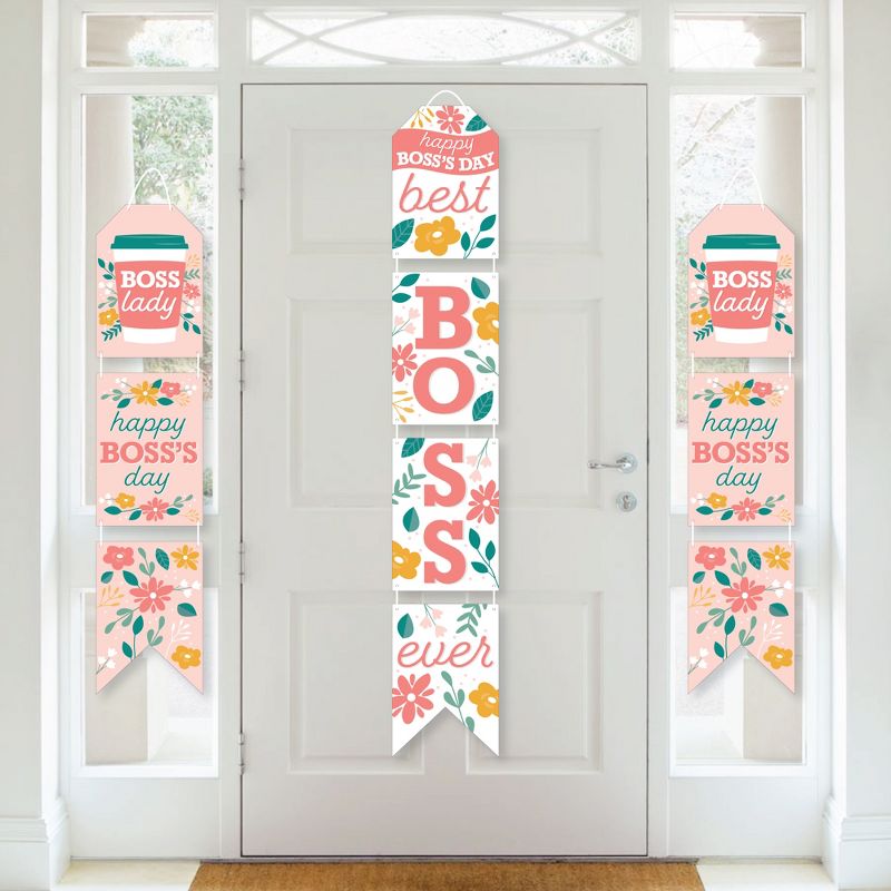 Big Dot of Happiness Female Best Boss Ever - Hanging Vertical Paper Door Banners - Women Boss's Day Wall Decoration Kit - Indoor Door Decor, 1 of 8
