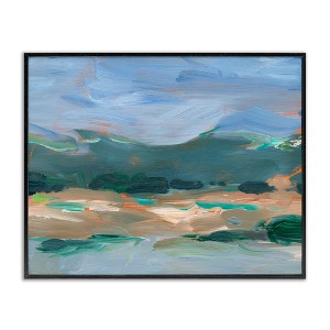 Stupell Industries Abstract Landscape Blue Sky Scenery Framed Giclee Art, Black, 14" x 11" - 1 of 4