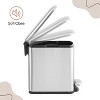 Small Bathroom Trash Can with Lid, 6 Liter / 1.6 Gallon Stainless Steel Step On Garbage Can with Removable Inner Bucket for Bedroom Office - 3 of 4