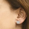 Pompeii3 7/8ct Diamond Halo Earring Princess Cut Studs Jackets 14K (2.5-3.5mm) - 3 of 4