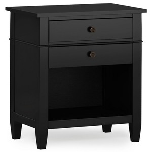 Sapphtopaz Modern Rustic Nightstand with Storage Shelf & 2 Drawers End Table with Bronze Knobs Wood Bedside Table for Bedroom, Living Room - 1 of 4