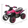 No-Power Ride-On Push Car for Toddlers, Foot-to-Floor Sliding ATV Toy with Lights & Music, Pink - 3 of 4