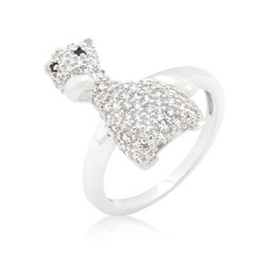 Slickblue Women's Fashion Cocktail Ring with Giraffe Design, Clear CZ, Silvertone Plated, Sizes 5-10 - 1 of 4