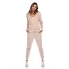 Women's 2 Piece Velour Tracksuit Set - White Mark - 2 of 4