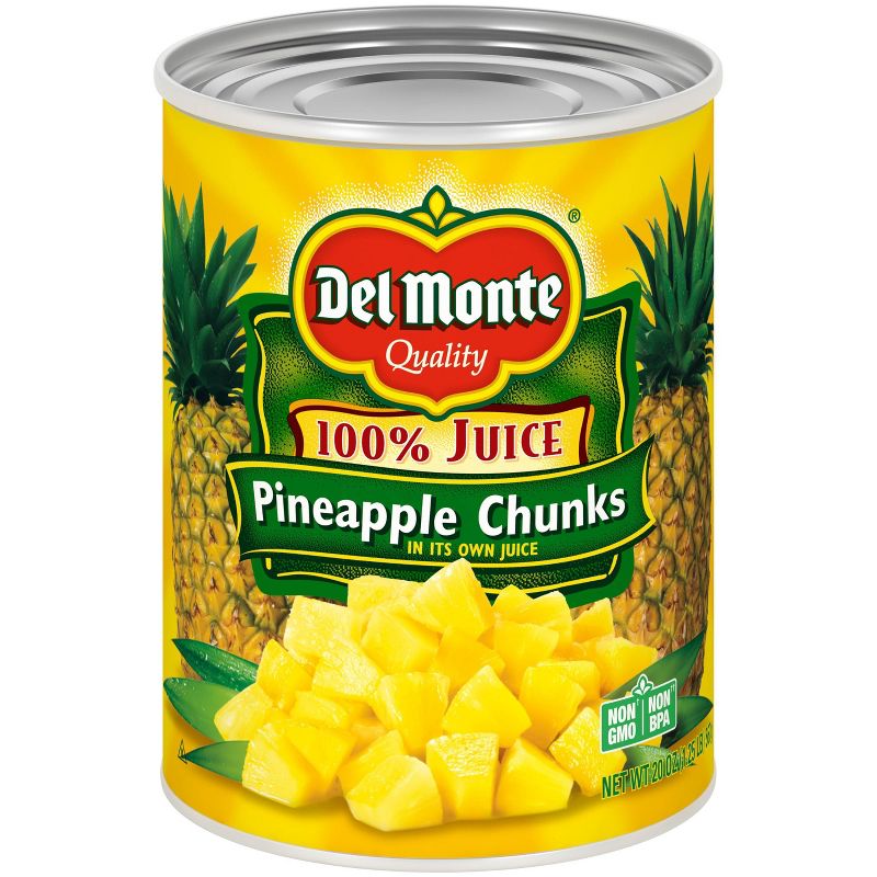 Del Monte Pineapple Chunks in 100% Juice 20oz, 1 of 6