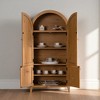 Mshliw Tall Arched Kitchen Pantry Cabinet with Rattan Doors, Adjustable Shelves, Freestanding MDF Farmhouse Storage Cupboard for Living Room - 2 of 4