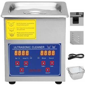 VEVOR Sonic Cleaner 2L Digital Ultrasonic Parts Cleaner with Timer 40kHz Professional 304 Stainless Steel Sonic Cleaner 110V, Silver - 1 of 4