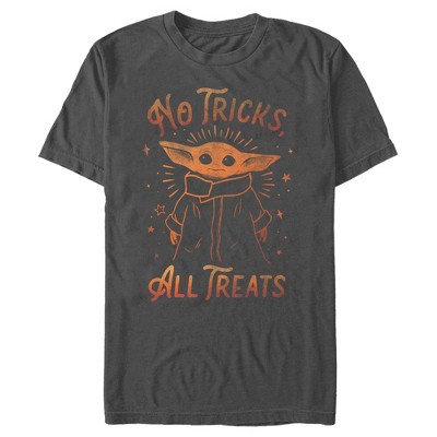 Men's Star Wars: The Mandalorian Halloween Grogu No Tricks All Treats T-Shirt