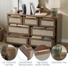 52" W Dresser - 7 Drawers Rattan Modern Chest of Drawers, Metal Handles, Wood Closet Clothes Organizer, Suitable for Living Room, Hallway, TV Stand - 4 of 4