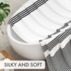 Aoibox Washable Cloth Black Shower Curtain Set with 12 Hooks, Rustic Black and White Striped Fabric, Farmhouse Bathroom Decor - 4 of 4