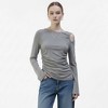 Cherie Code Women’s Cut-Out Top – Stretch Knit, Long Sleeve, Adjustable Ruched - 3 of 4