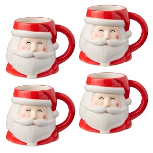 Certified International (Set of 4) 17oz Christmas Whimsy Santa 3D Mugs - 1 of 4