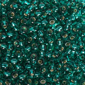 Czech Glass Seed Beads 6/0 (23g) Emerald Silver Lined Bead for Jewelry Making - 1 of 4