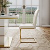 POVISON Modern Luxury Leather Dining Chairs Set of 2, Accent Side Chairs, White - 3 of 4