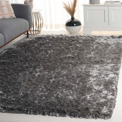 Silver 6' x 9' Hand-Tufted Shag Area Rug