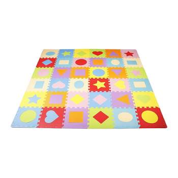 24 Pcs (4x6 Arrangement) Multicolor Puzzle Floor Mats, 12 X 12 EVA Foam  Interlocking Tiles, Comfortable Exercise and Play Mat, 0.47 Thick(Color:4)