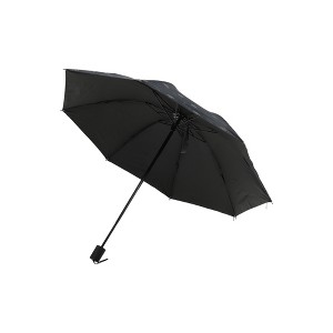 Unique Bargains Portable Umbrella 8-Rib Leaves Pattern Manual Sun Impact Cloth Vinyl 39.37"x27.17" 1 Pcs - 1 of 4