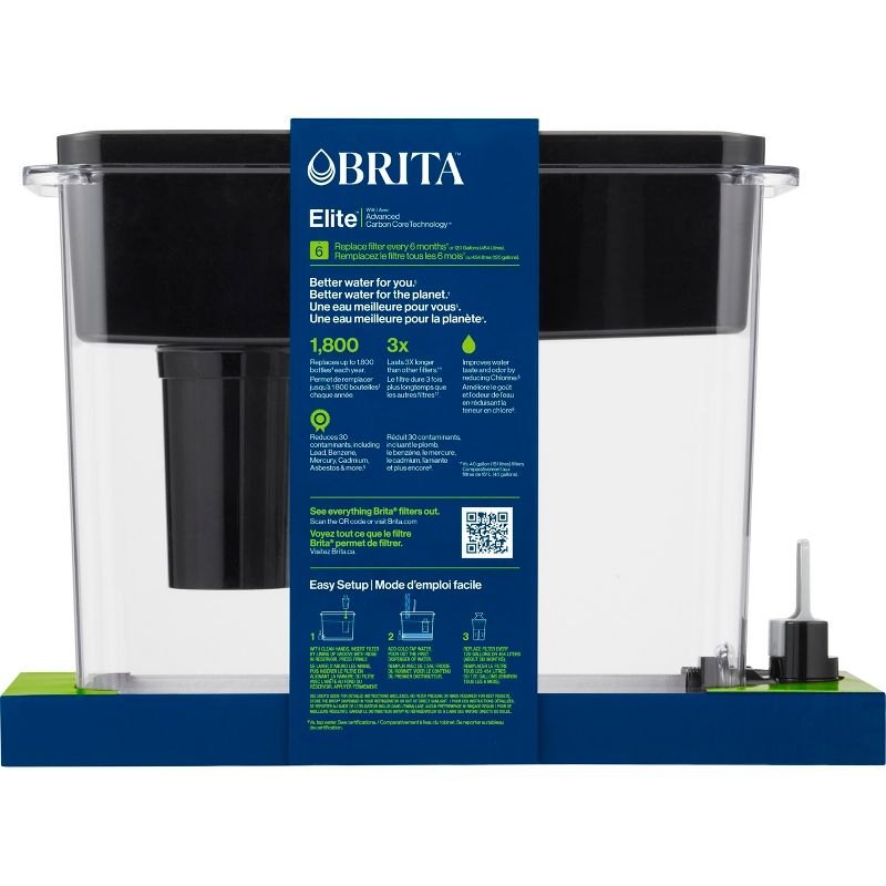 Brita Extra Large 27-Cup UltraMax Filtered Water Dispenser with Filter - Jet Black, 5 of 22