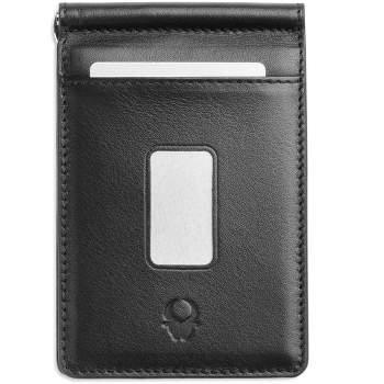 Minimalist Slim Leather Wallet Magnetic Bill Clip Pull Tab 