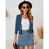 Women's 3/4 Sleeve Open Front Cropped Cardigan Sweater Lightweight Knit Short Bolero Shrugs - 2 of 4