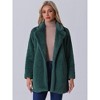 Allegra K Women's Lapel Collar Faux Fur Fuzzy Winter Long Overcoat with Pockets - 4 of 4