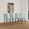 Gulches 5-Piece Mid-Century Dining Set - 55" MDF Wood-Colored Table with Metal Base + 4 Linen Upholstered Chairs, Modern Industrial Style - 4 of 4