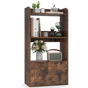 Tangkula Bookcase w/ Drawer 3-Tier Open Shelf Anti-Toppling Kits for Living Room - 1 of 4