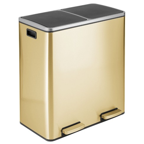 45l Rectangle Stainless Steel Step Trash Can Gold - Brightroom™ : Target