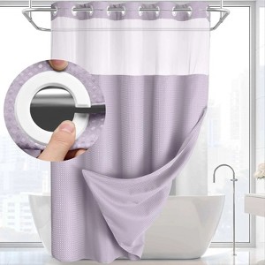 LunaLulinlk No Hook Fabric Shower Curtain with Snap-in Liner - 1 of 4