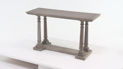 French Country Cottage 52" Light Brown Wood Console Table with Storage