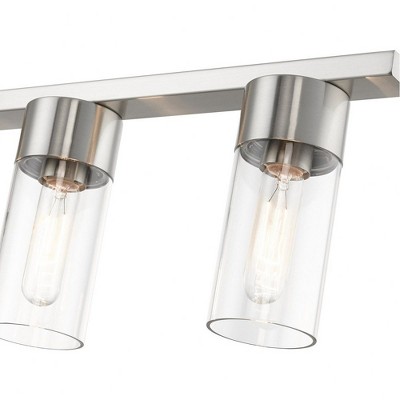 Carson Brushed Nickel 5-Light Linear Chandelier with Clear Glass
