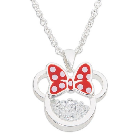 Disney Womens Minnie Mouse Silver Plated Cubic Zirconia Necklace, 16+2 :  Target