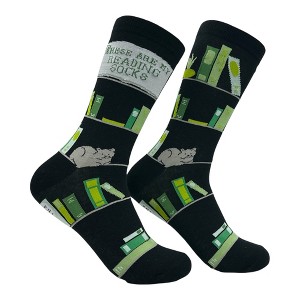 Crazy Dog Women's These Are My Reading Socks Funny Sarcastic Nerd Graphic Novelty Footwear for Ladies - 1 of 4