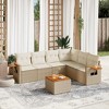 vidaXL Garden Sofa Set Beige PE rattan Large Foldable Garden Sofa Set - 2 of 4