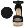 Allegra K Women's Lace Platform Espadrilles Wedge Sandals - 3 of 4