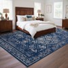 Washable Rugs 9x12 Area Rug for Living Room Bedroom Vintage Print Distressed Throw Rugs with Rubber Back Non-Slip Low Pile Stain Resistant Rug - 4 of 4