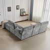 Modular Sectional Sofa with Ottomans, Chenille Fabric Sofa Couch with 4-Position Adjustable Backrest & Pillows - ModernLuxe - 3 of 4