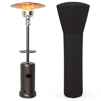 Costway 87'' Tall Patio Propane Heater 48,000 BTU W/ Cover & Table