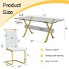 9-Piece Dining Set with Tempered Glass Table and 8 PU Armless Chairs - 4 of 4